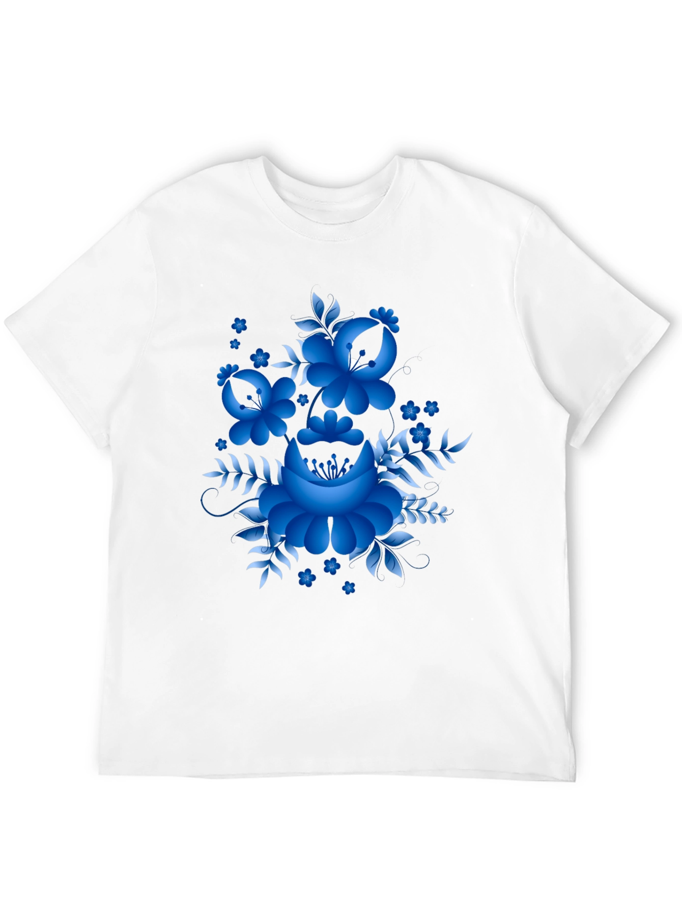 Floral Design Black T-Shirt