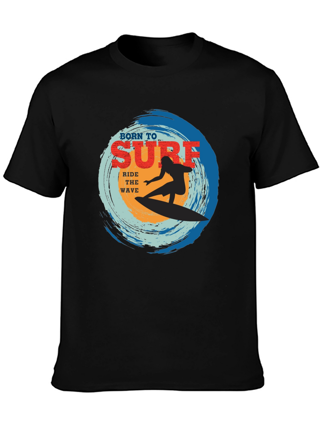 Born To Surf Black Graphic Tee