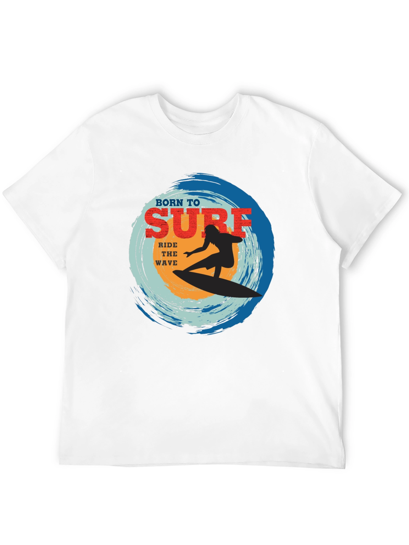Born To Surf Black Graphic Tee