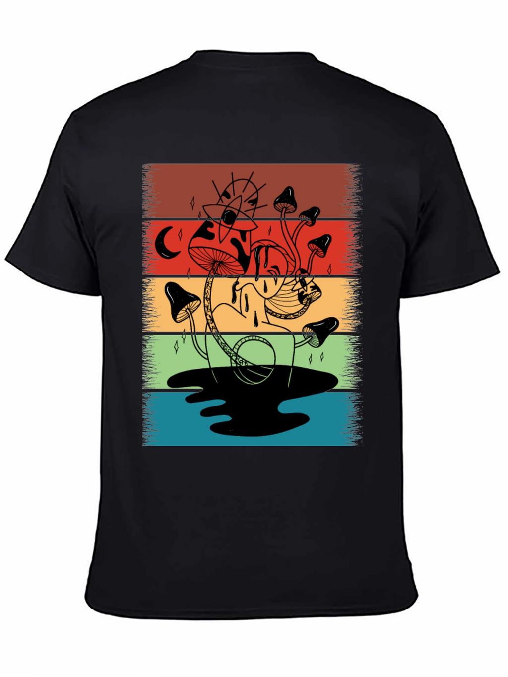 Retro Mushroom Graphic T-Shirt - Psychedelic Style