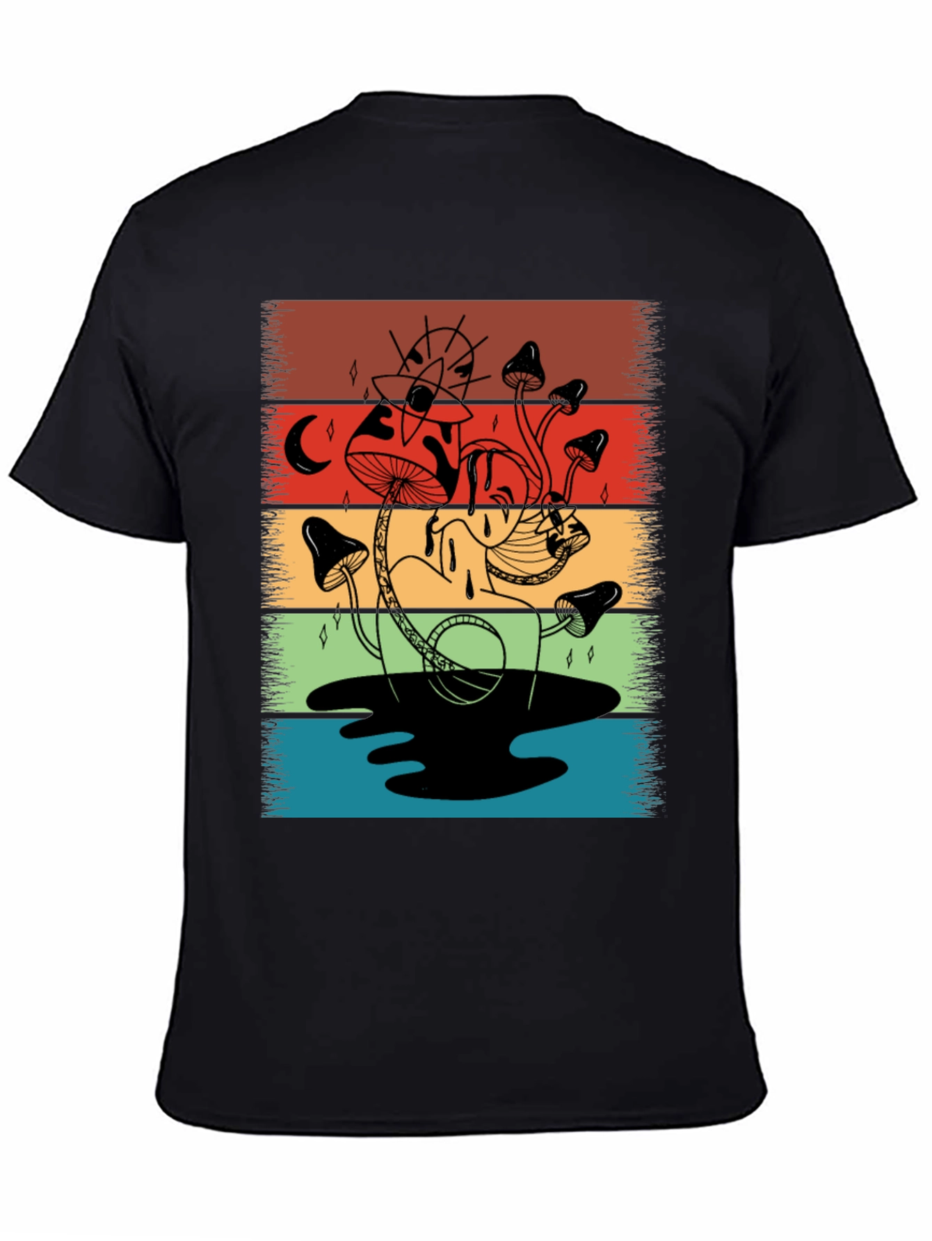 Retro Mushroom Graphic T-Shirt - Psychedelic Style