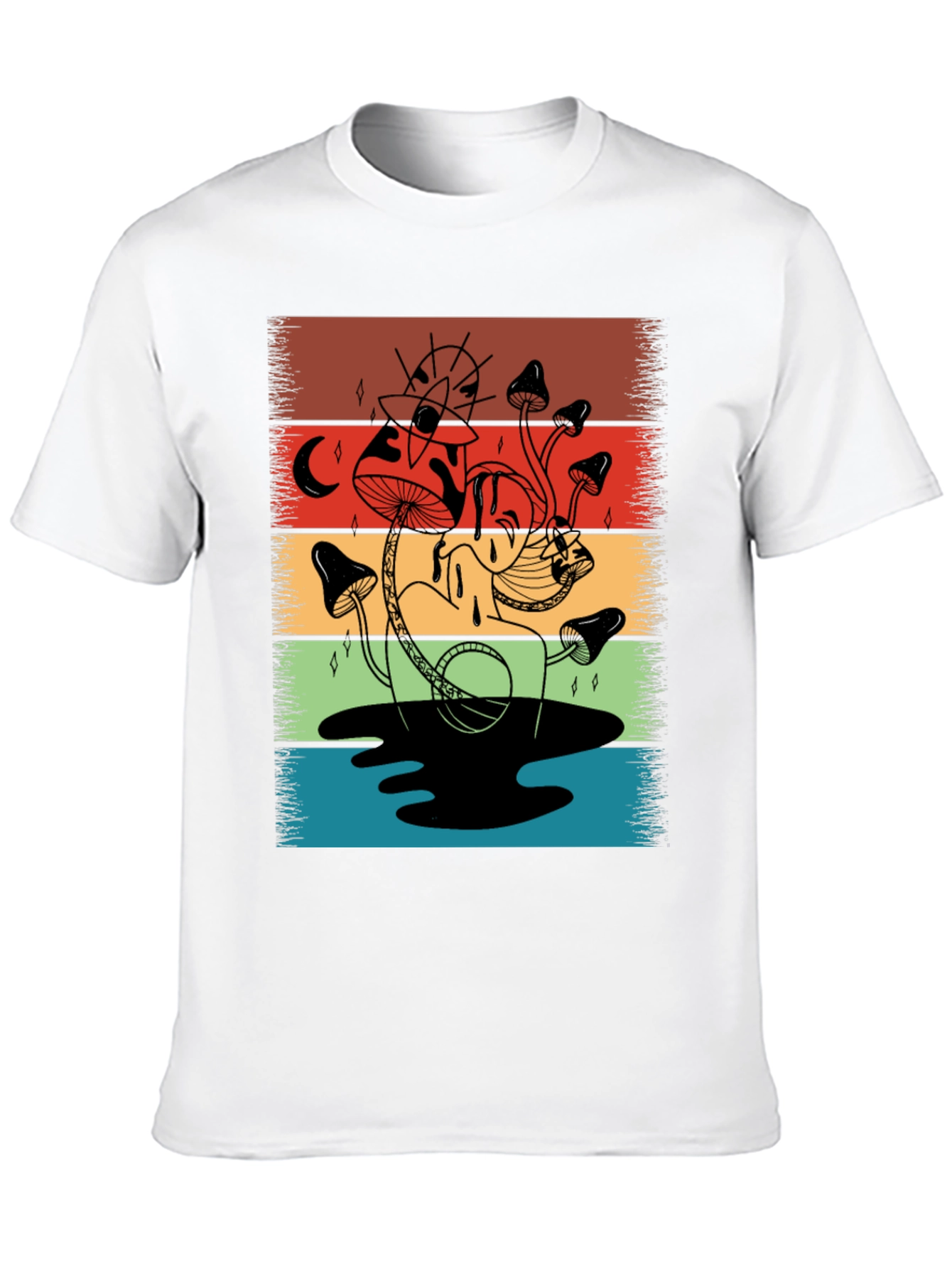 Retro Mushroom Graphic T-Shirt - Psychedelic Style