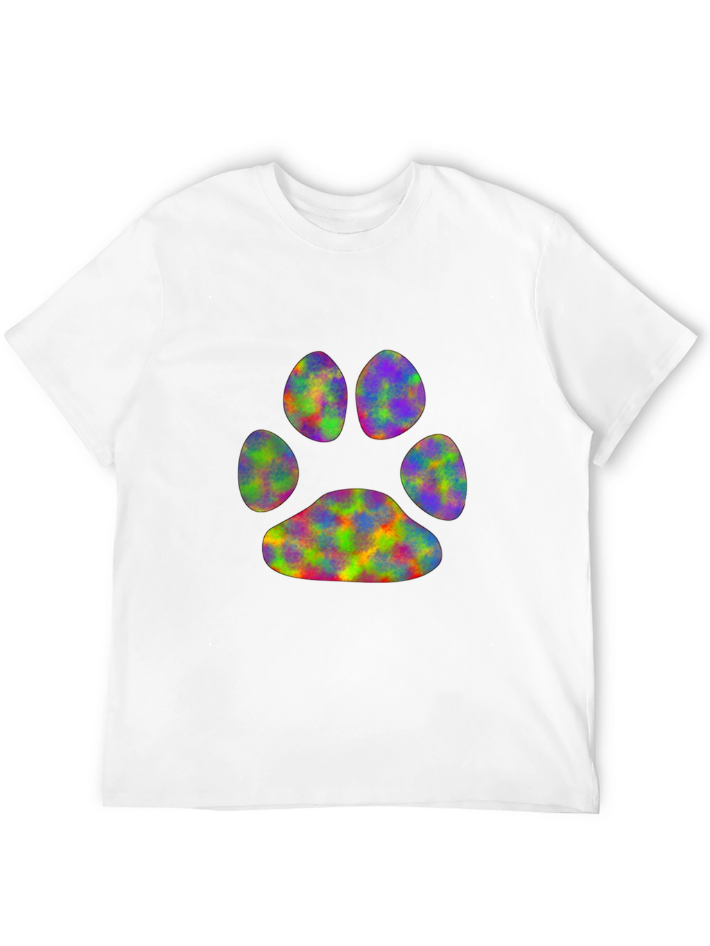 Rainbow Paw Print Black T-Shirt