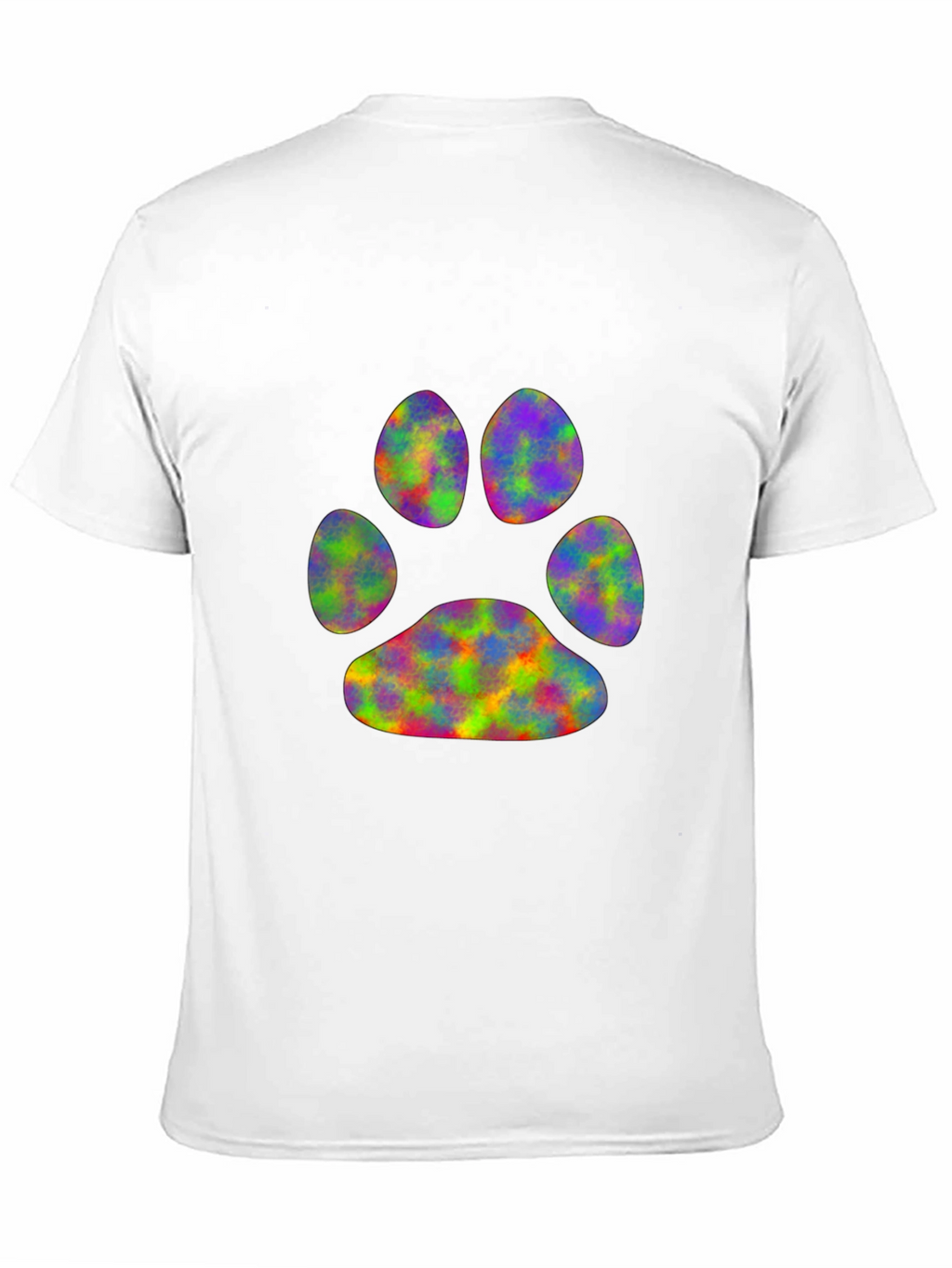 Rainbow Paw Print Black T-Shirt