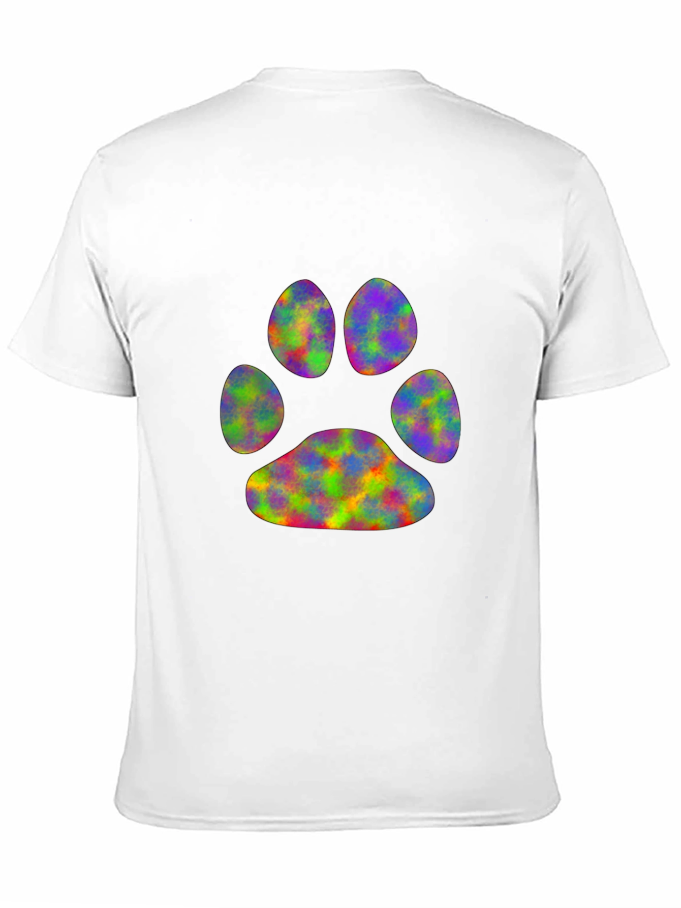 Rainbow Paw Print Black T-Shirt