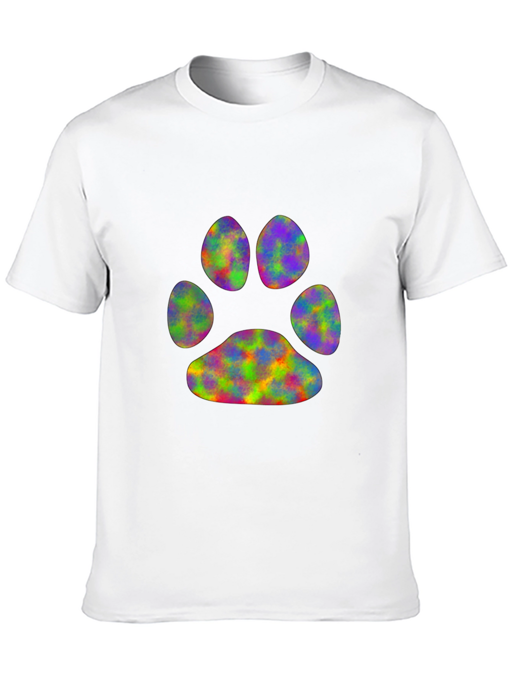 Rainbow Paw Print Black T-Shirt