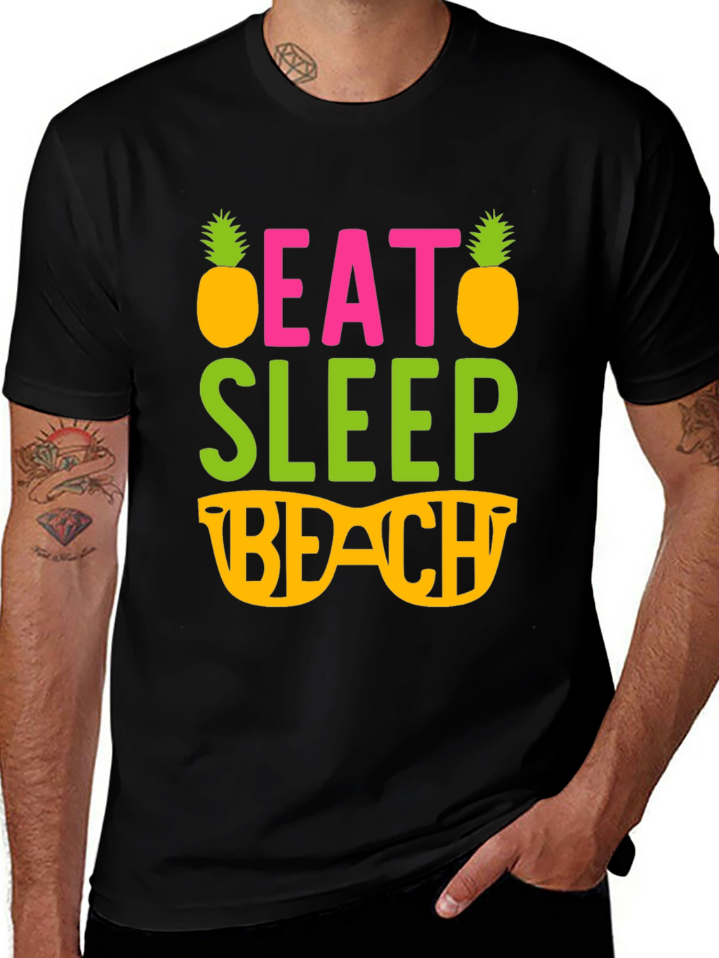 Eat Sleep Beach Graphic T-Shirt