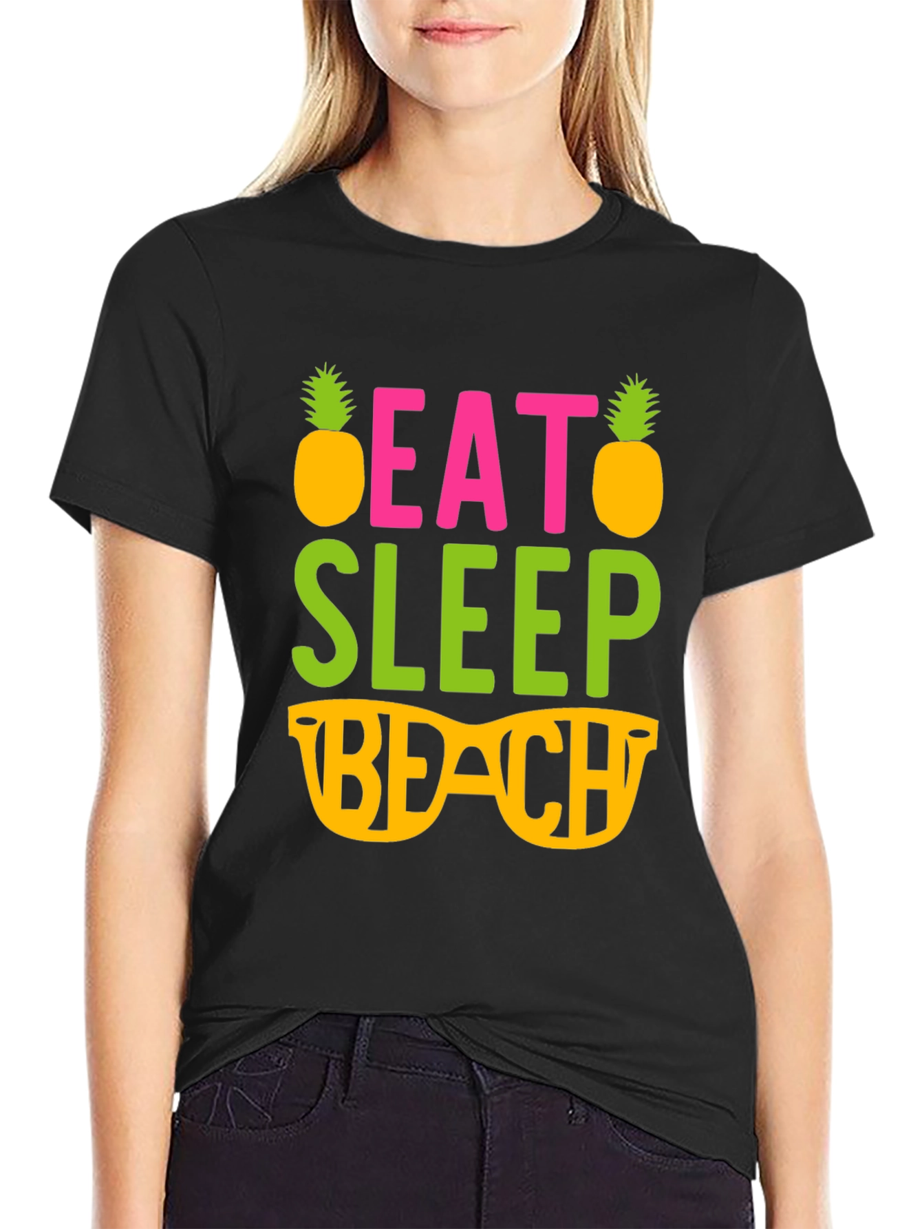 Eat Sleep Beach Graphic T-Shirt