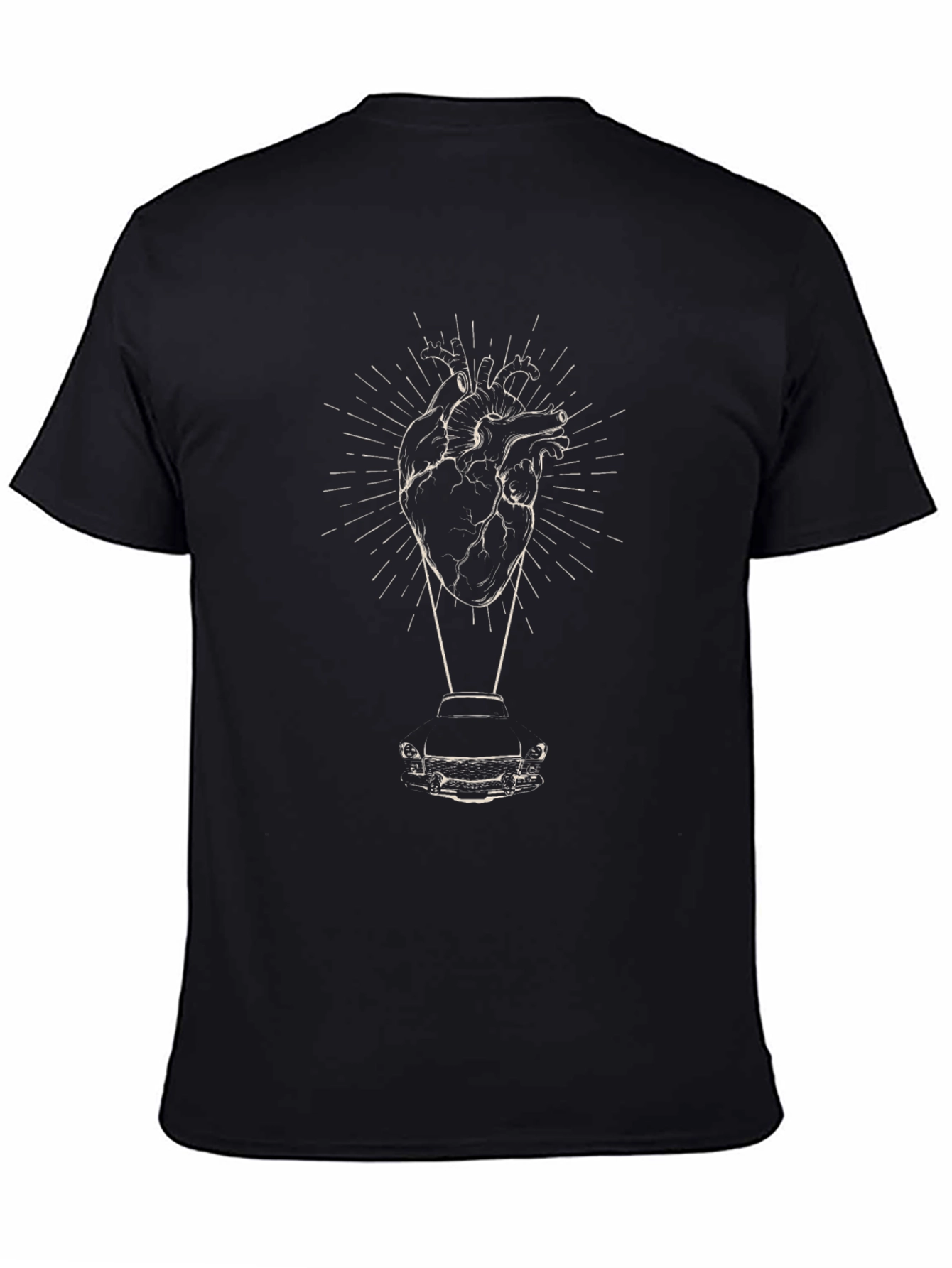 Heart and Car Graphic Tee - Modern Style
