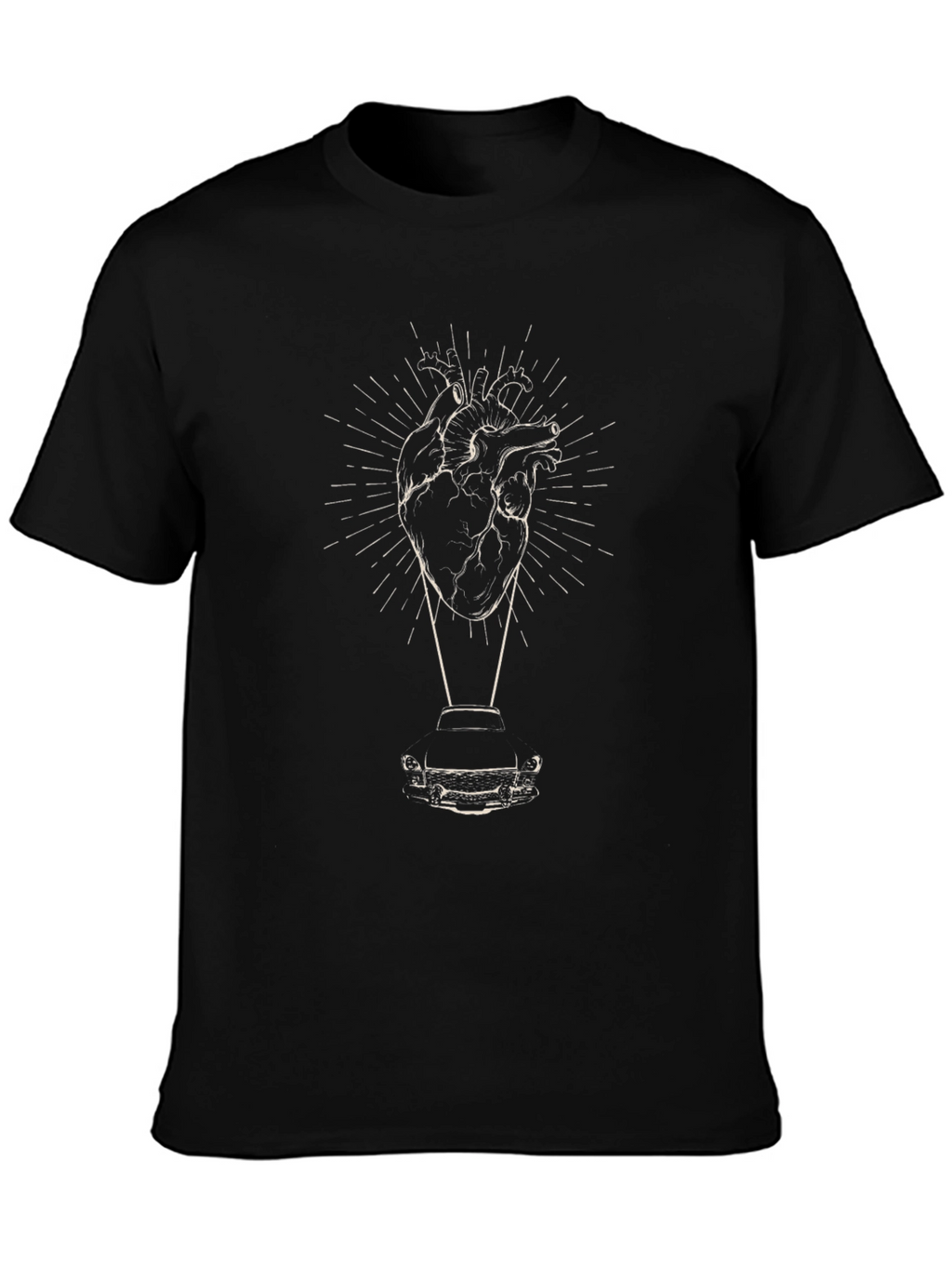 Heart and Car Graphic Tee - Modern Style