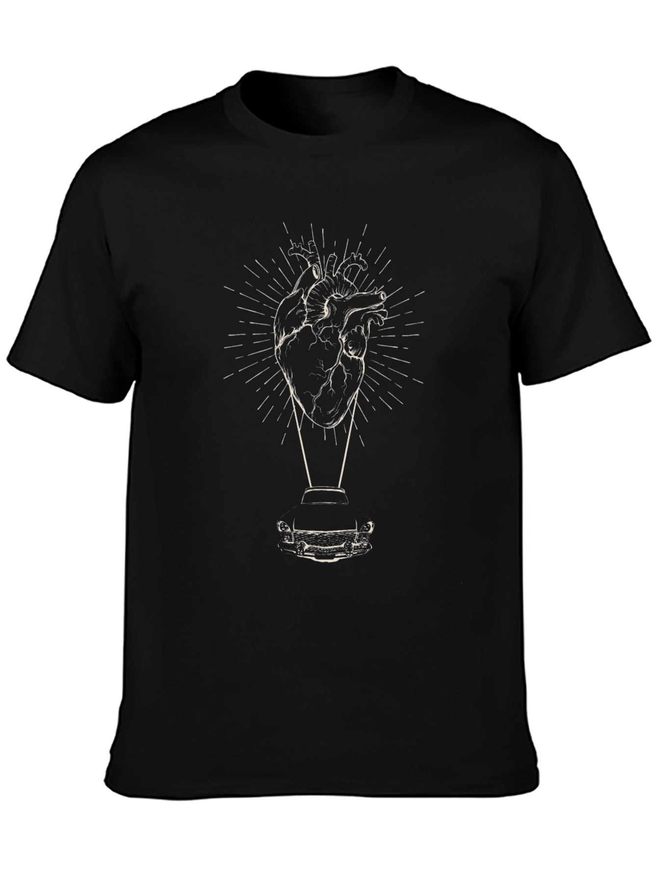 Heart and Car Graphic Tee - Modern Style