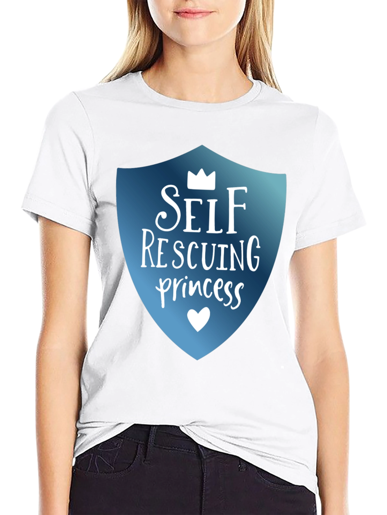 Self Rescuing Princess Black T-Shirt