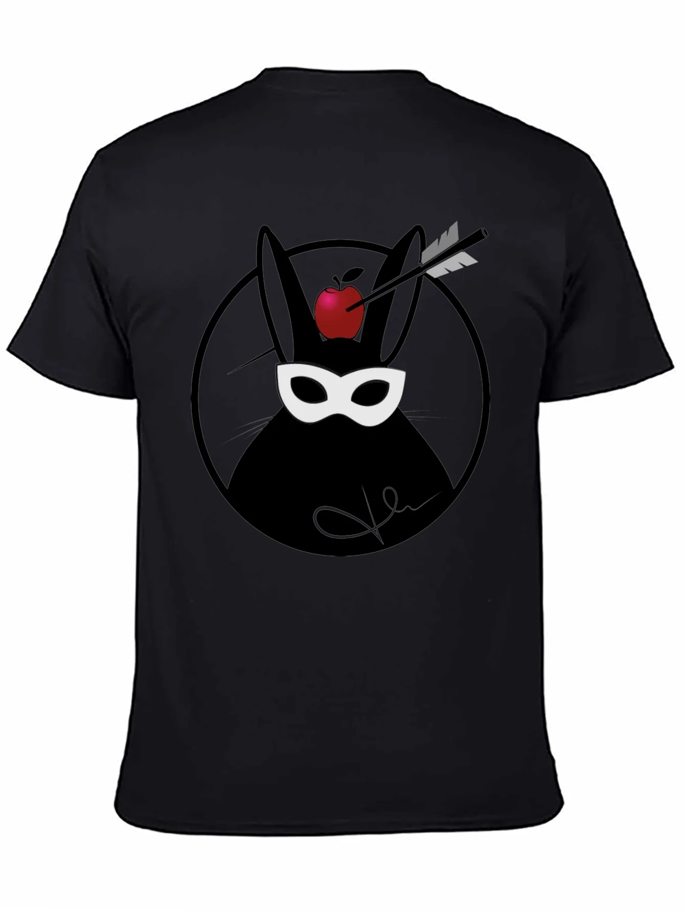 Arrow Through Apple Bunny Graphic T-Shirt