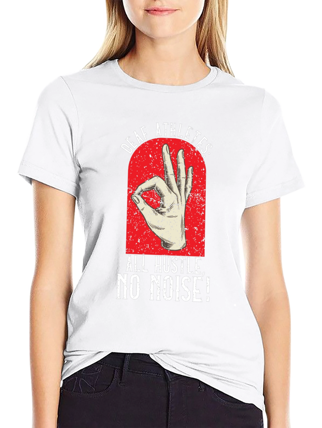 Deaf Athletes T-Shirt - All Hustle No Noise!