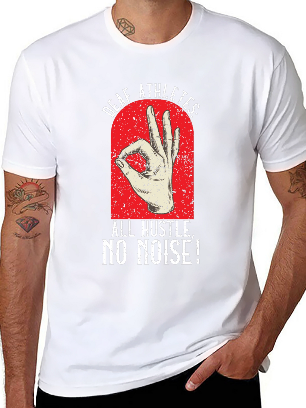 Deaf Athletes T-Shirt - All Hustle No Noise!