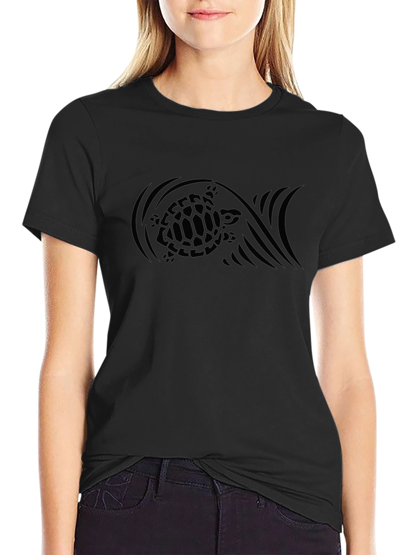 Mens Black Turtle Graphic T-Shirt