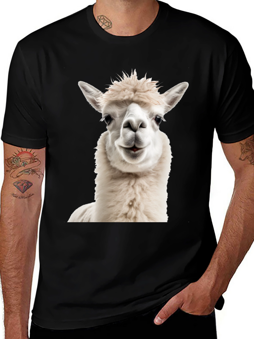 Alpaca Graphic Tee - Soft & Stylish Black T-Shirt