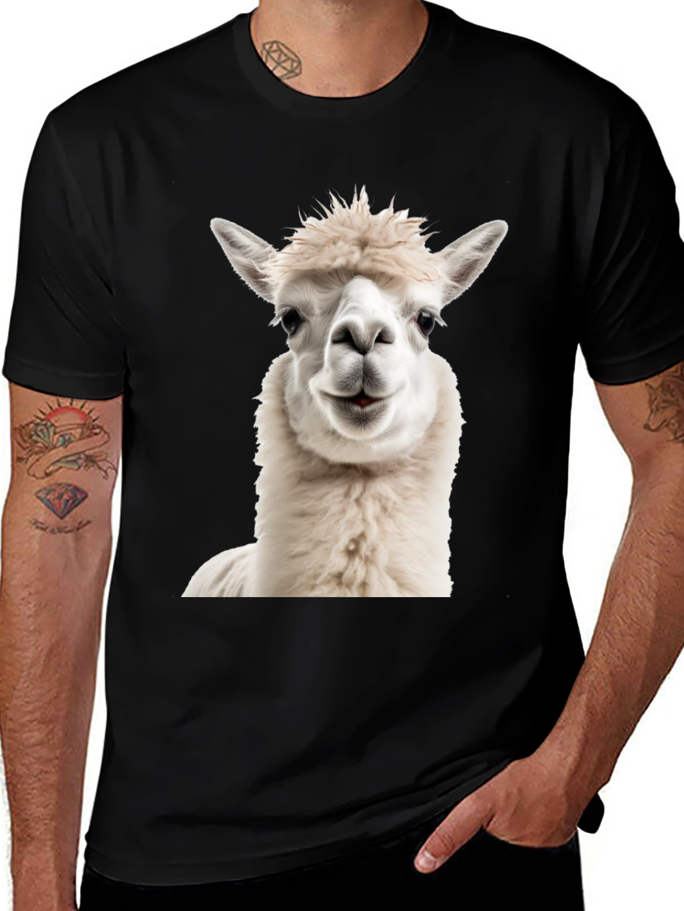 Alpaca Graphic Tee - Soft & Stylish Black T-Shirt