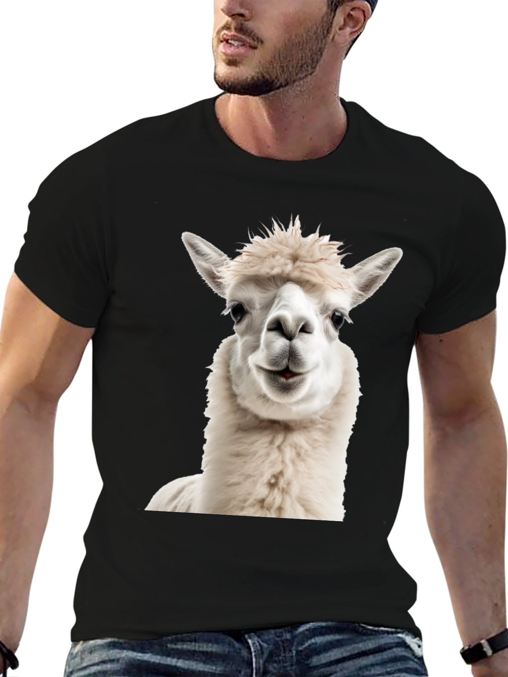 Alpaca Graphic Tee - Soft & Stylish Black T-Shirt