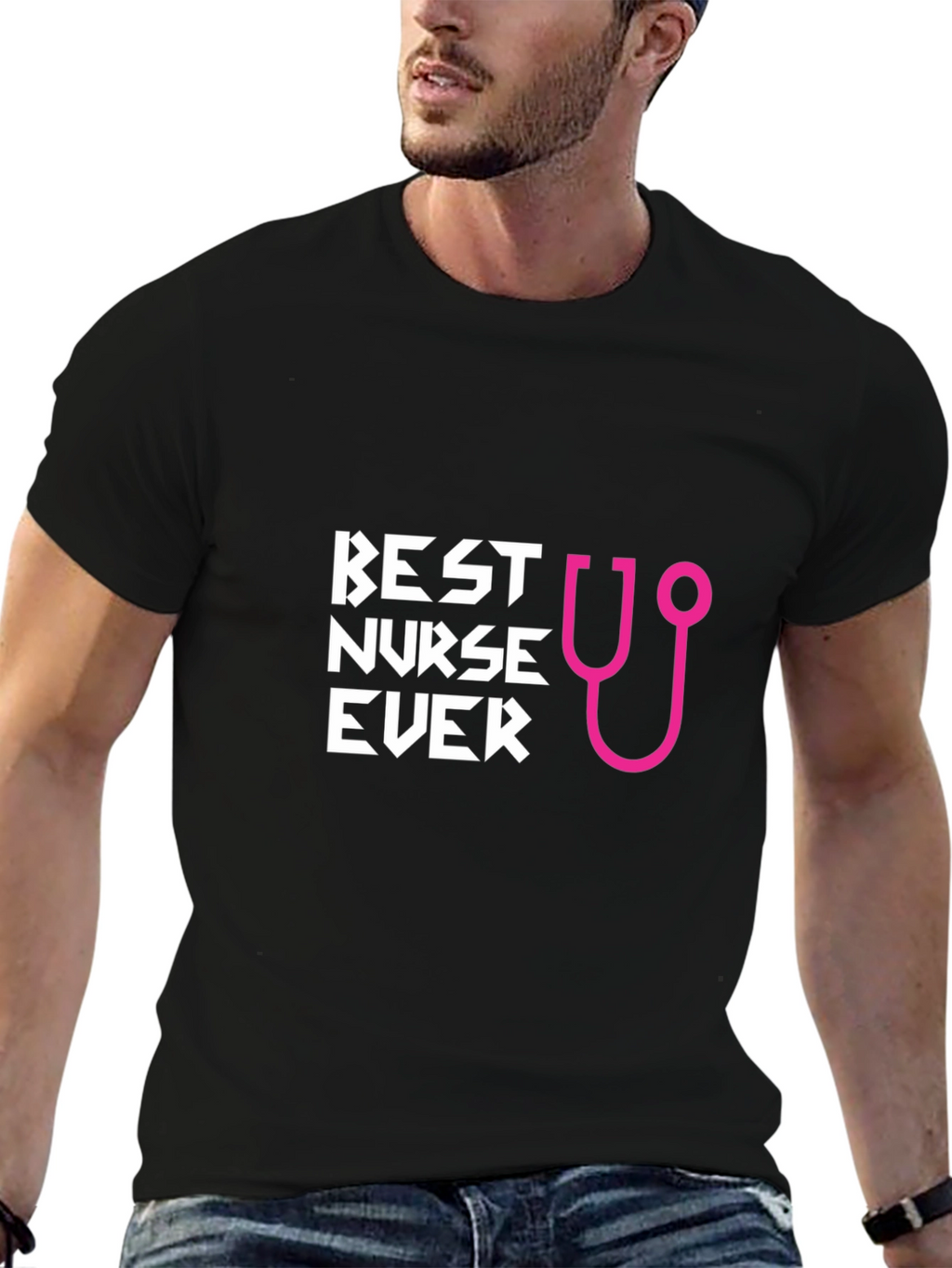 Best Nurse Ever Graphic T-Shirt - Black