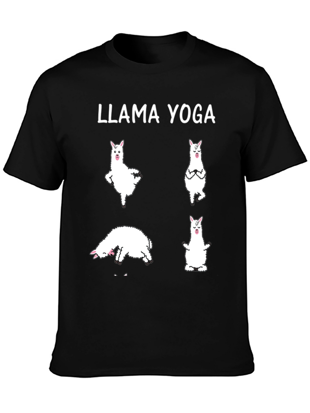 Llama Yoga Black Graphic T-Shirt