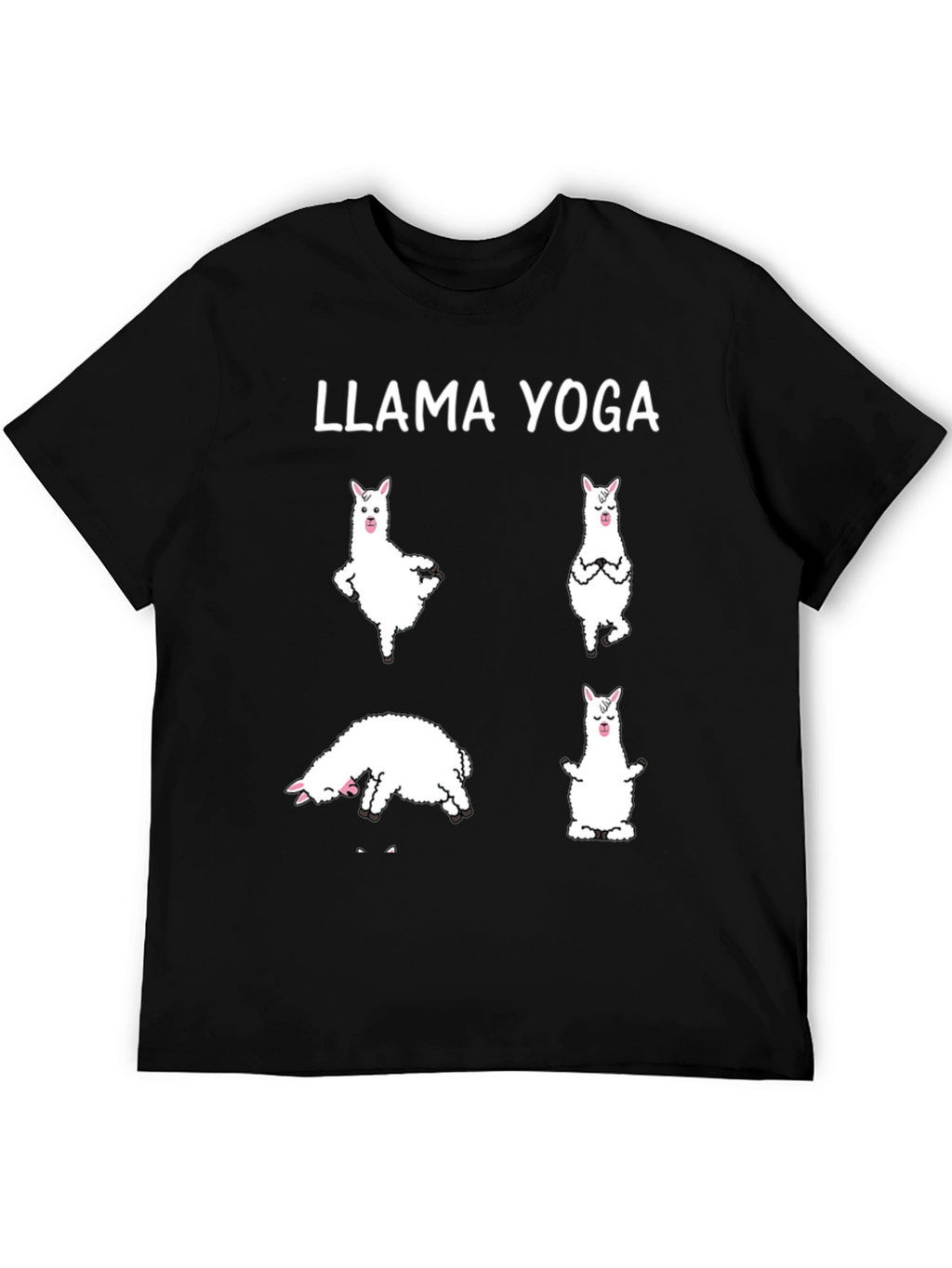 Llama Yoga Black Graphic T-Shirt