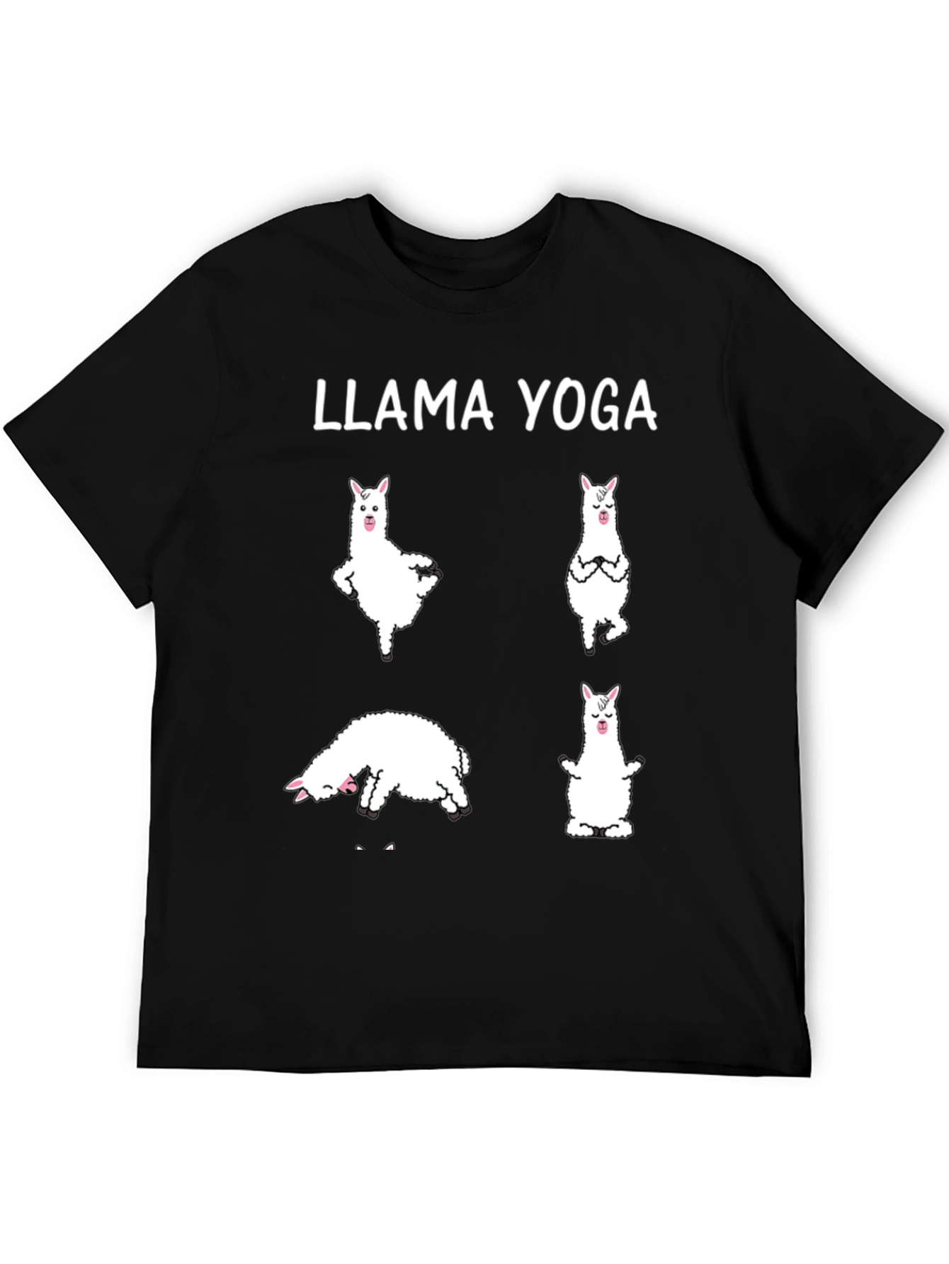 Llama Yoga Black Graphic T-Shirt