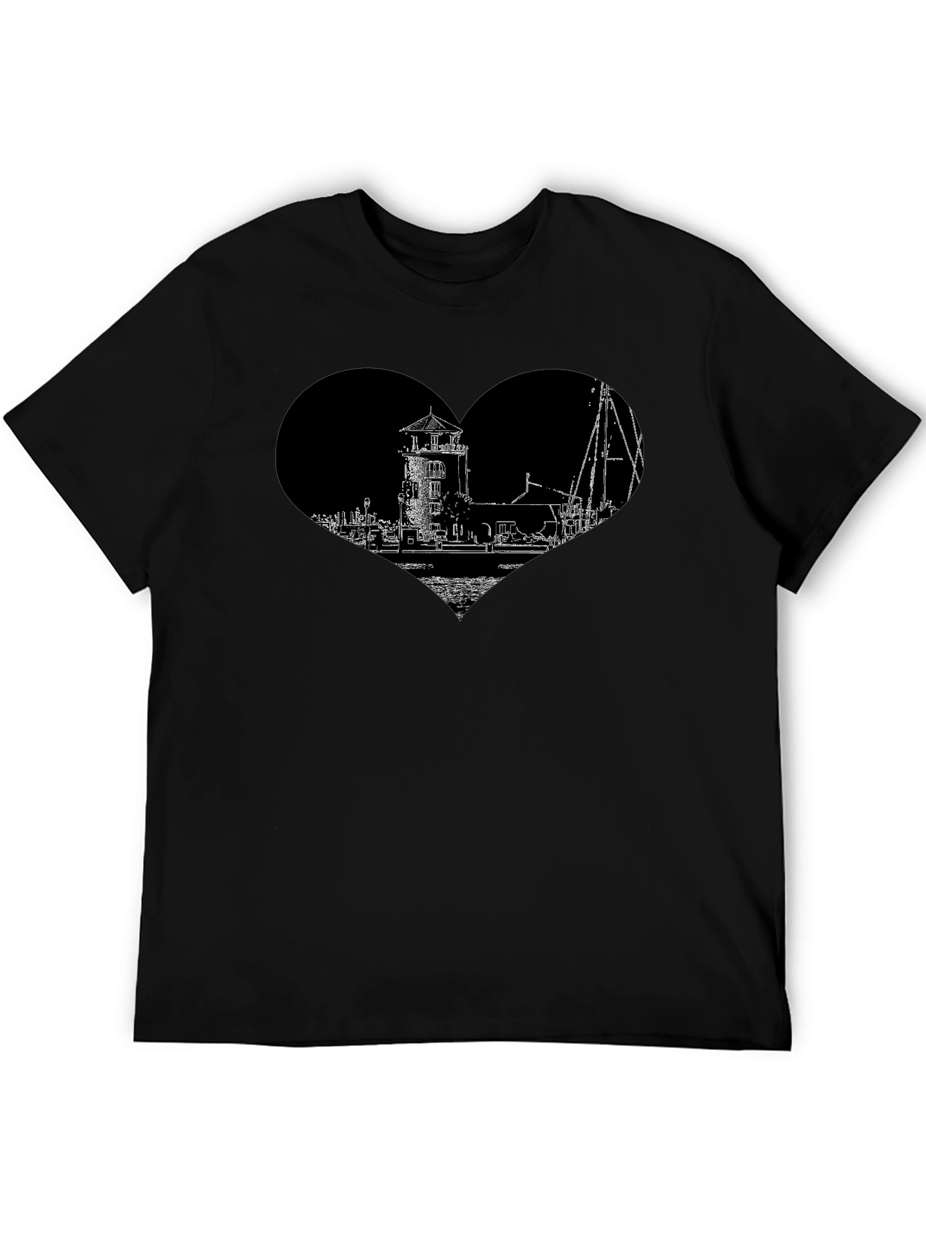 Lighthouse Heart Graphic Tee - Black
