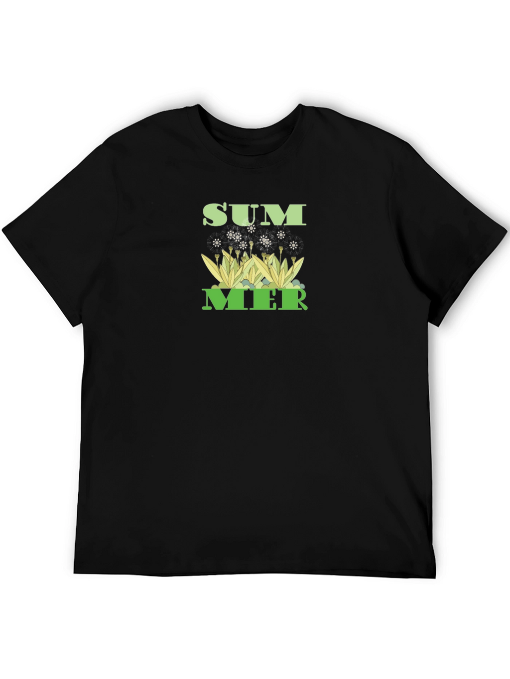 Summer Graphic Tee - Black Cotton T-Shirt