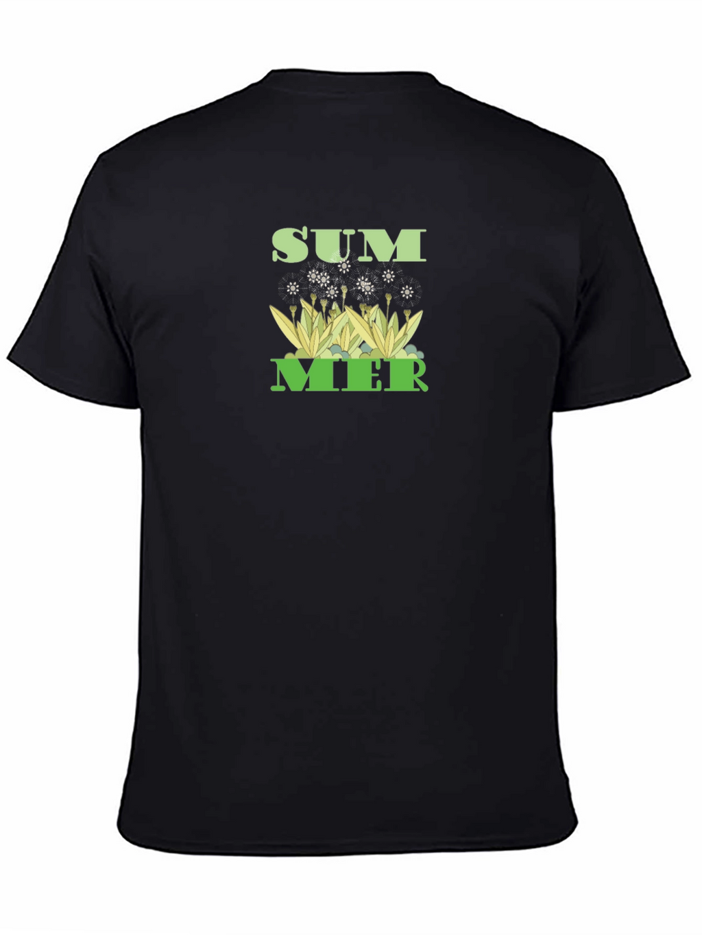 Summer Graphic Tee - Black Cotton T-Shirt