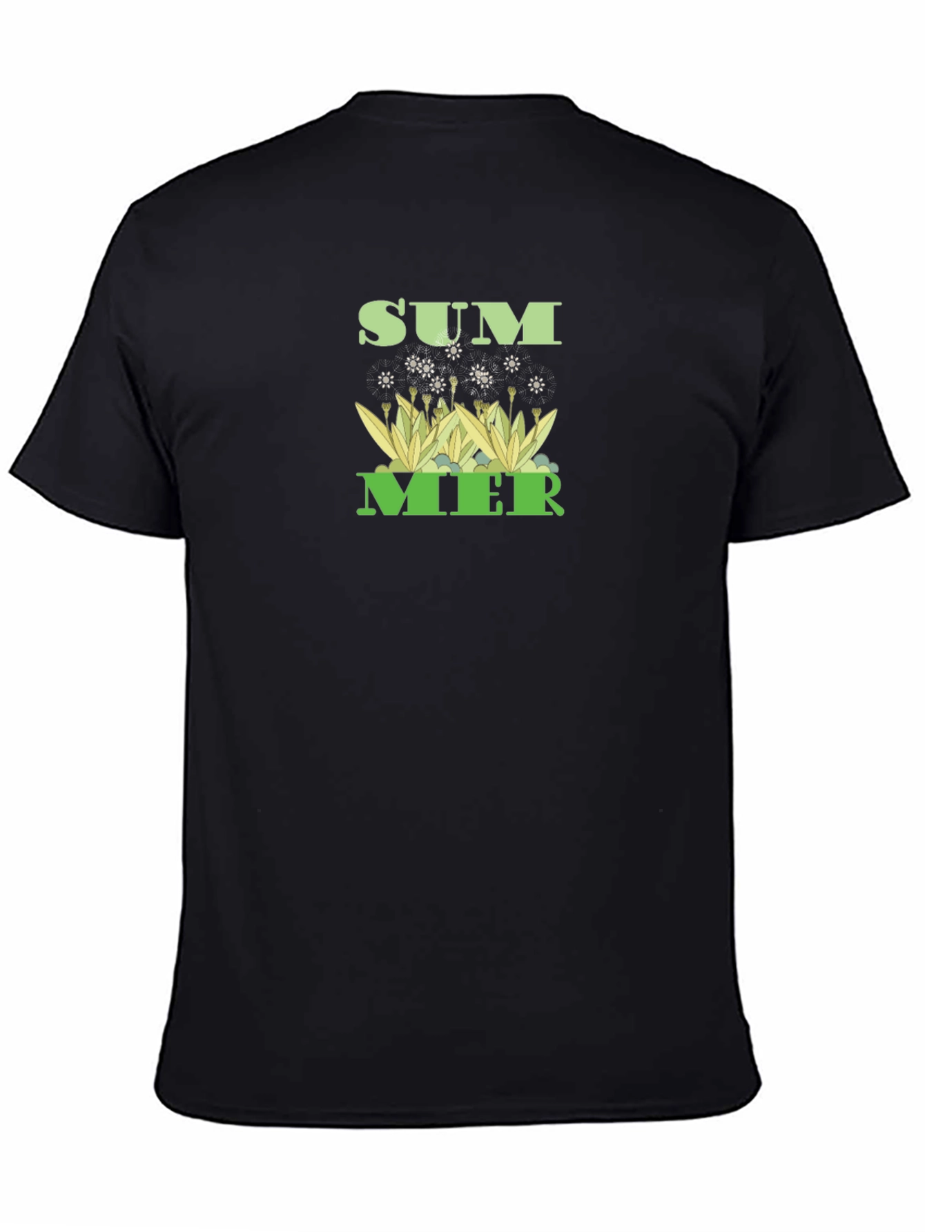 Summer Graphic Tee - Black Cotton T-Shirt