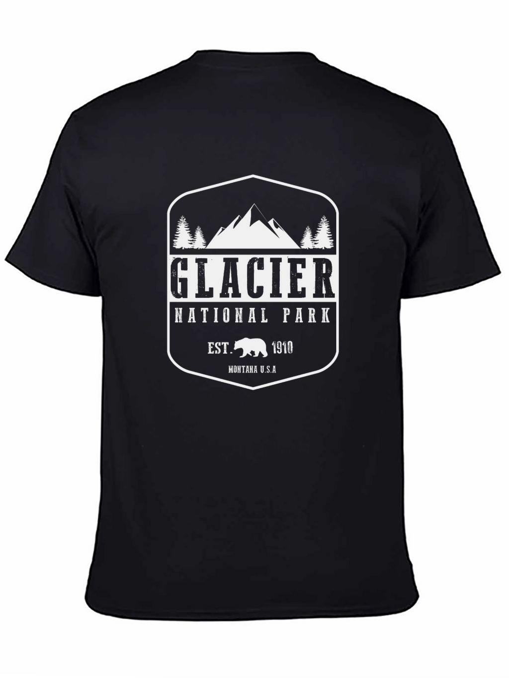 Glacier National Park Black T-Shirt