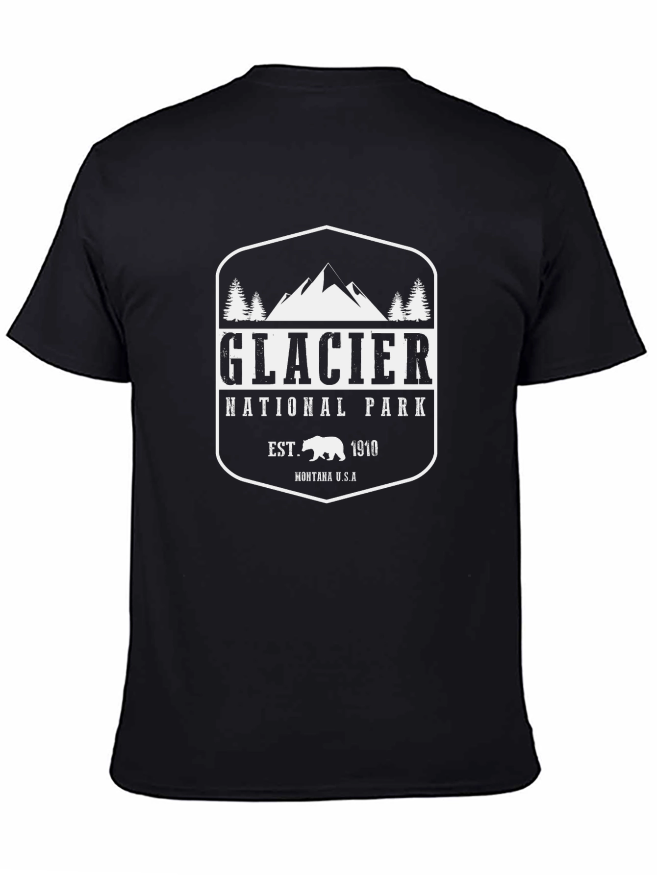 Glacier National Park Black T-Shirt