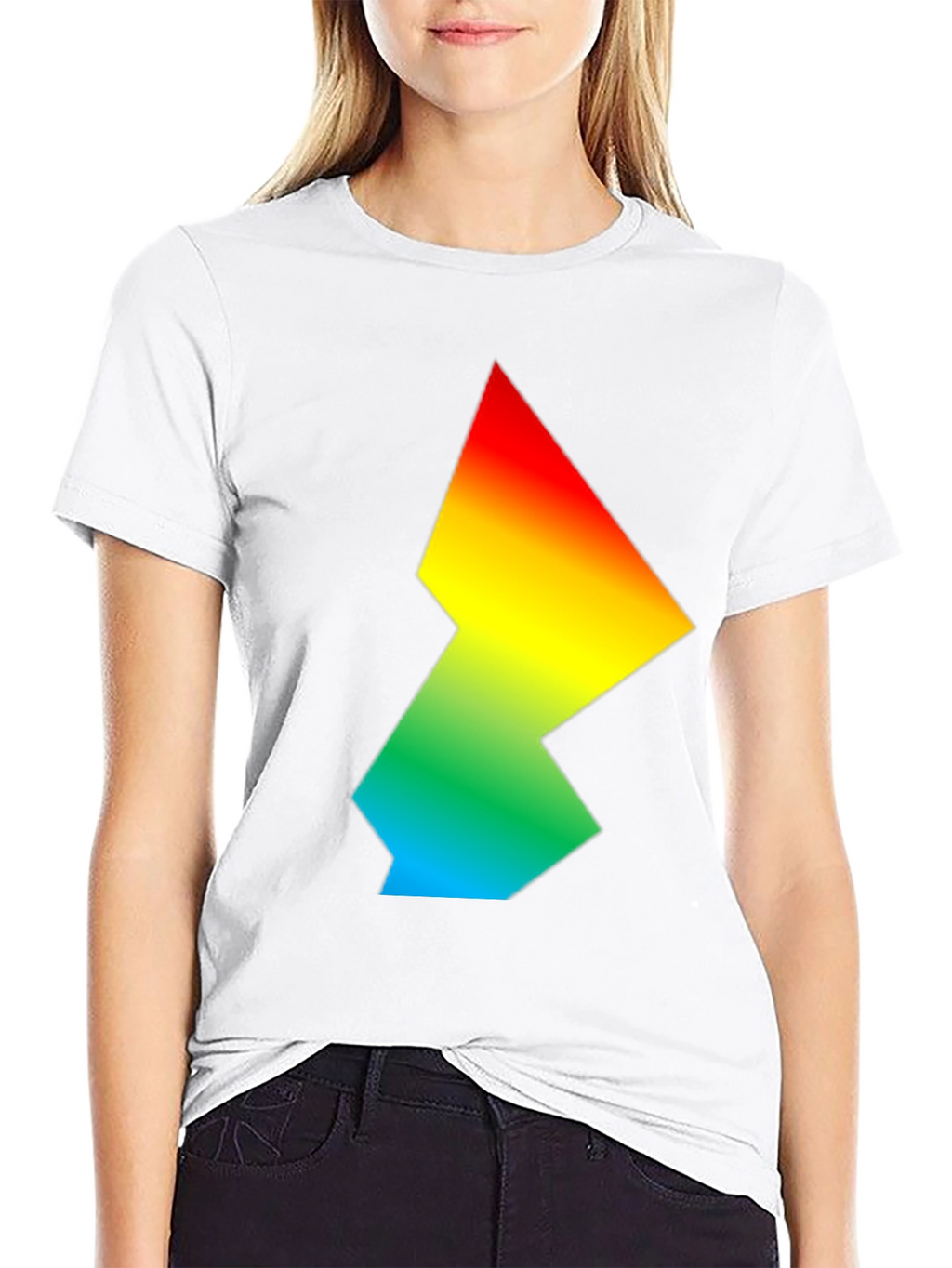 Rainbow Gradient Geometric Graphic Tee