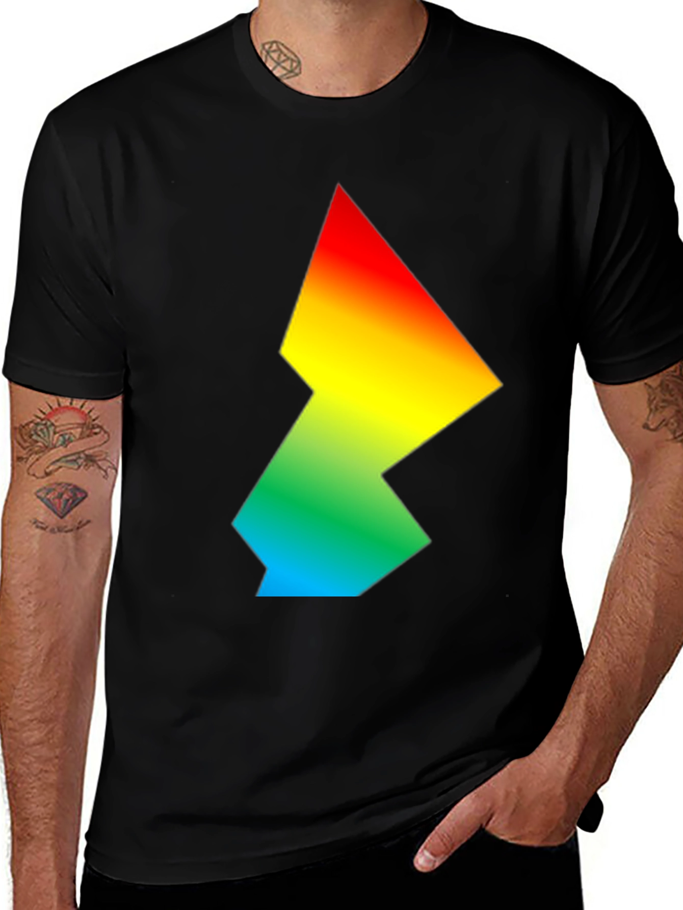 Rainbow Gradient Geometric Graphic Tee