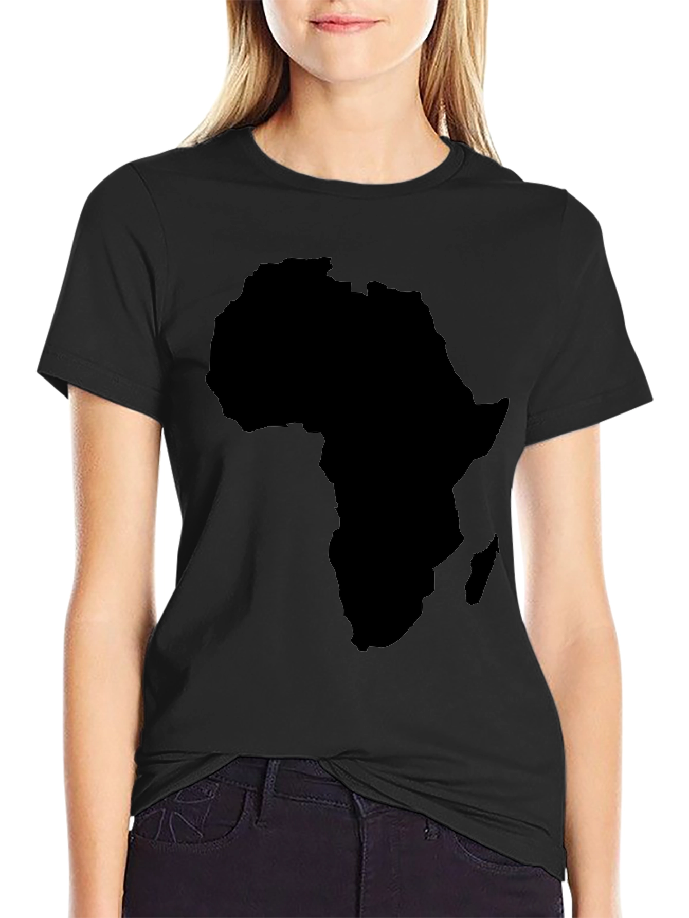 Africa Map Black Graphic T-Shirt