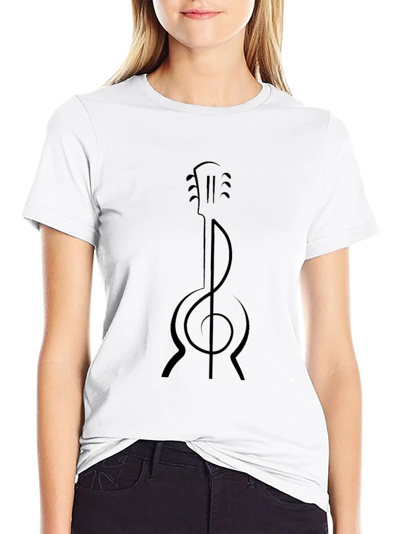 Guitar Clef Graphic Tee - Music Lover Shirt