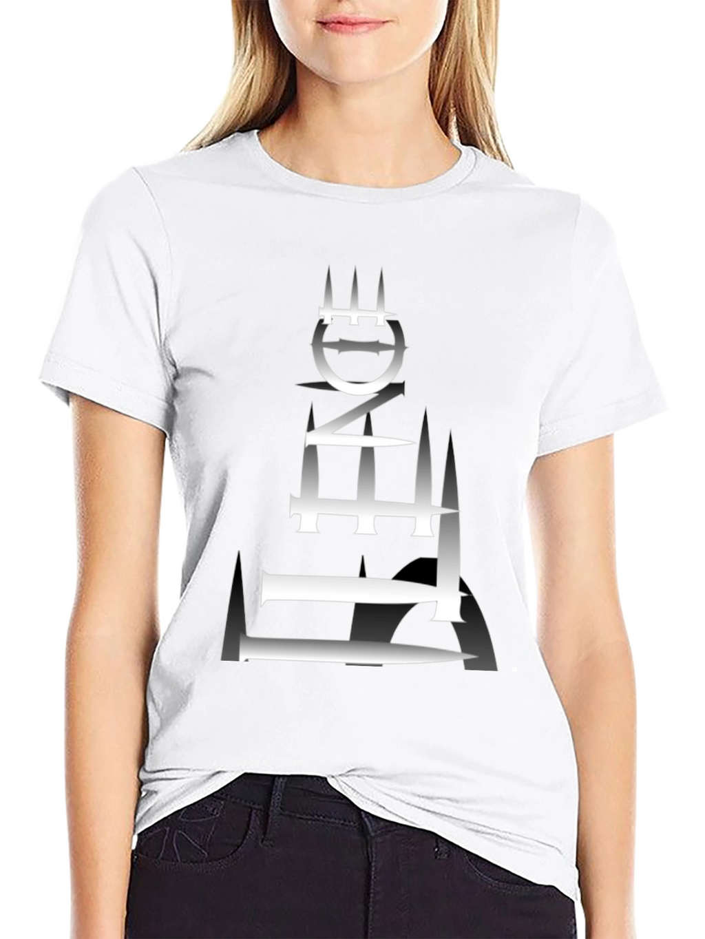 Edgy Graphic Tee - Abstract Tower Design
