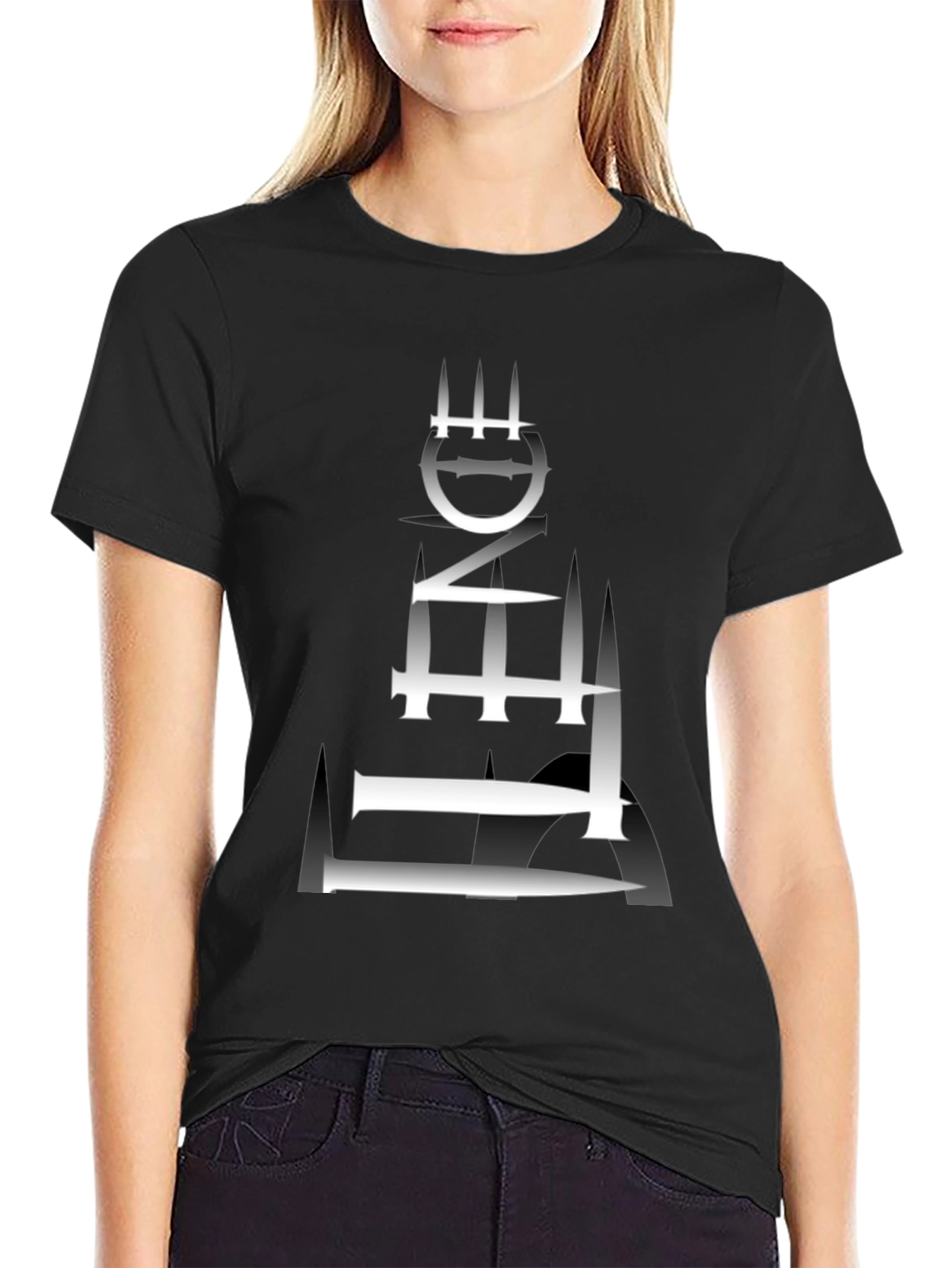 Edgy Graphic Tee - Abstract Tower Design