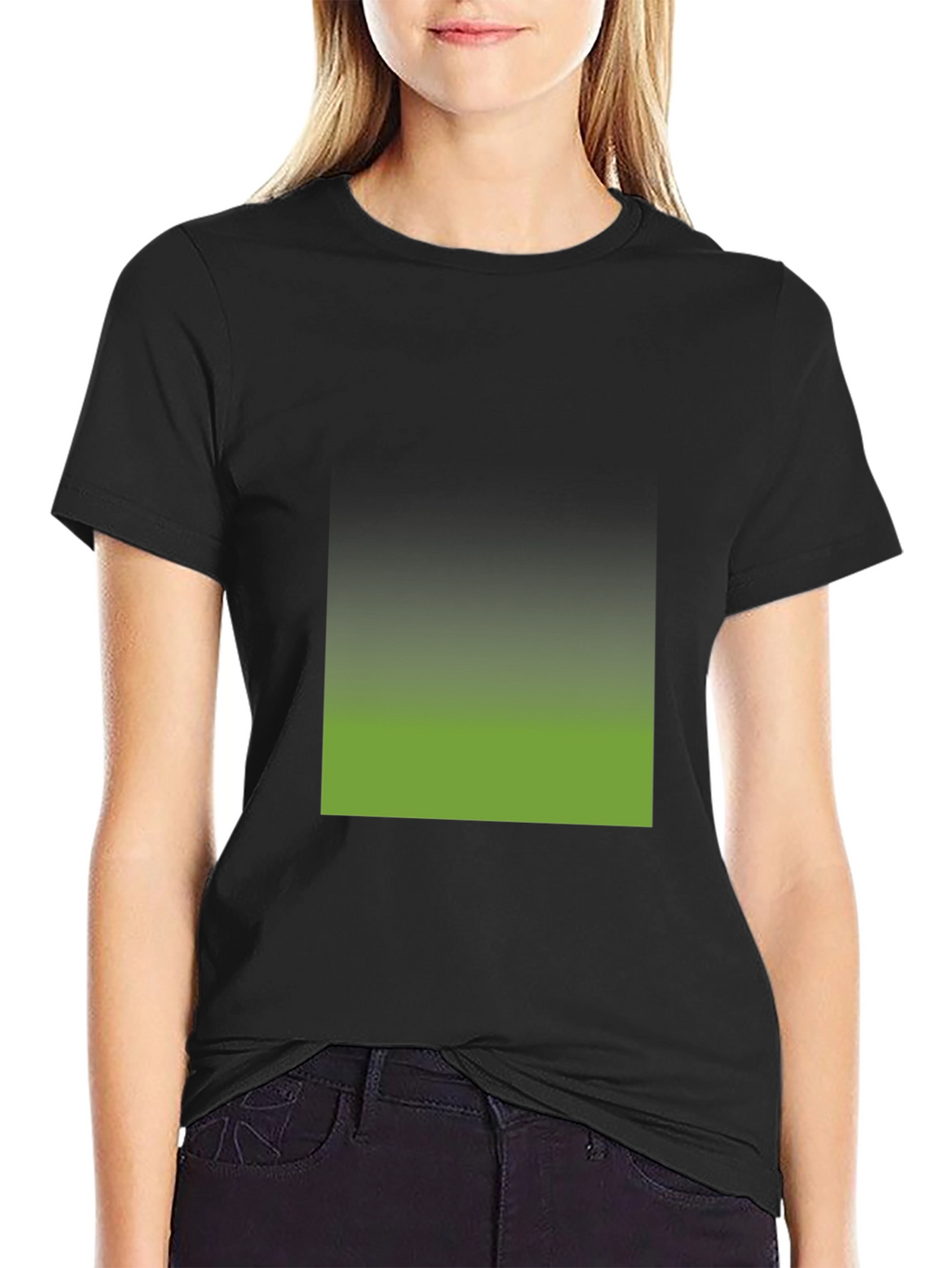 Black T-Shirt with Gradient Square Design