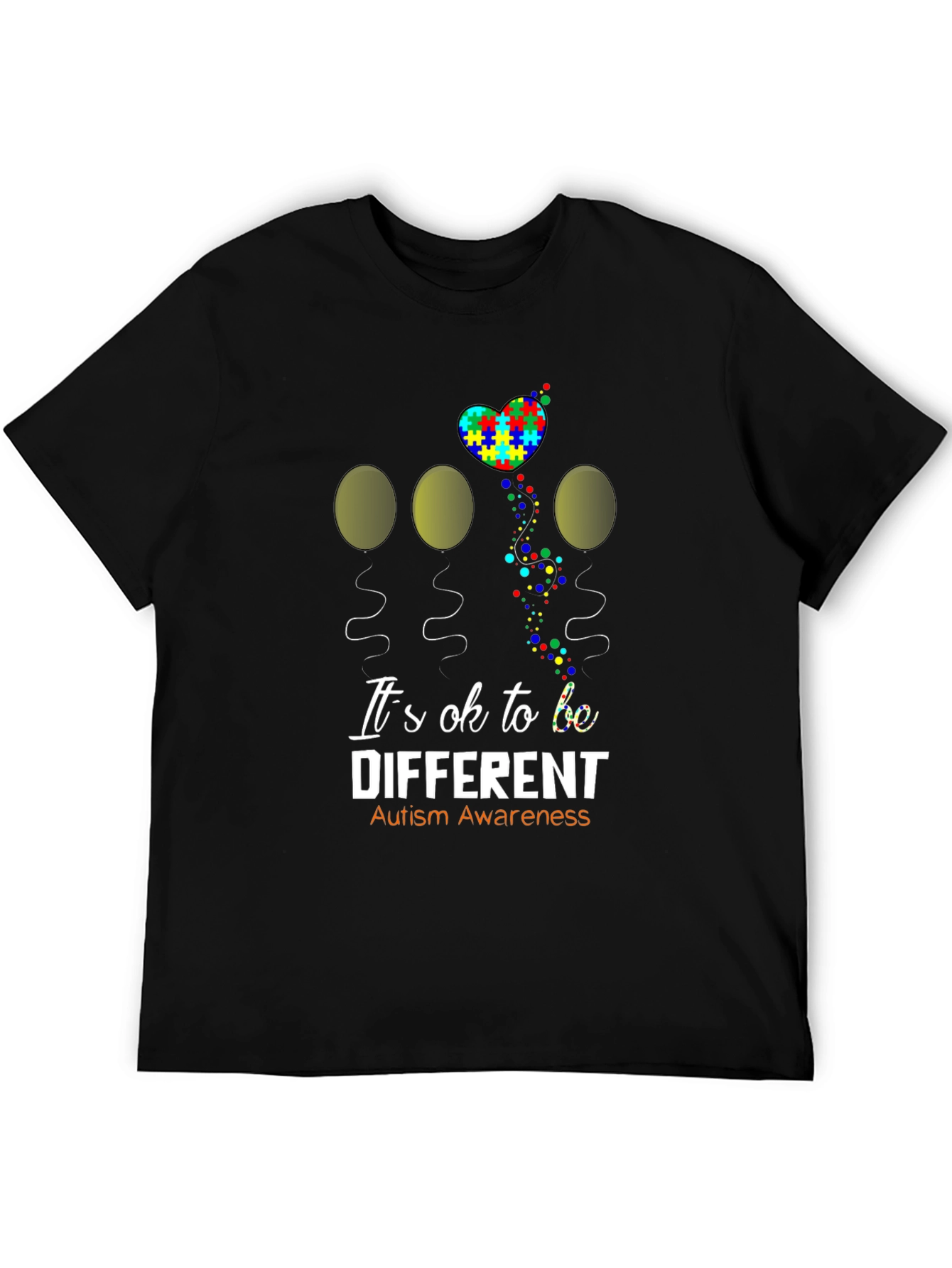Autism Awareness Graphic T-Shirt - Its OK to be Different