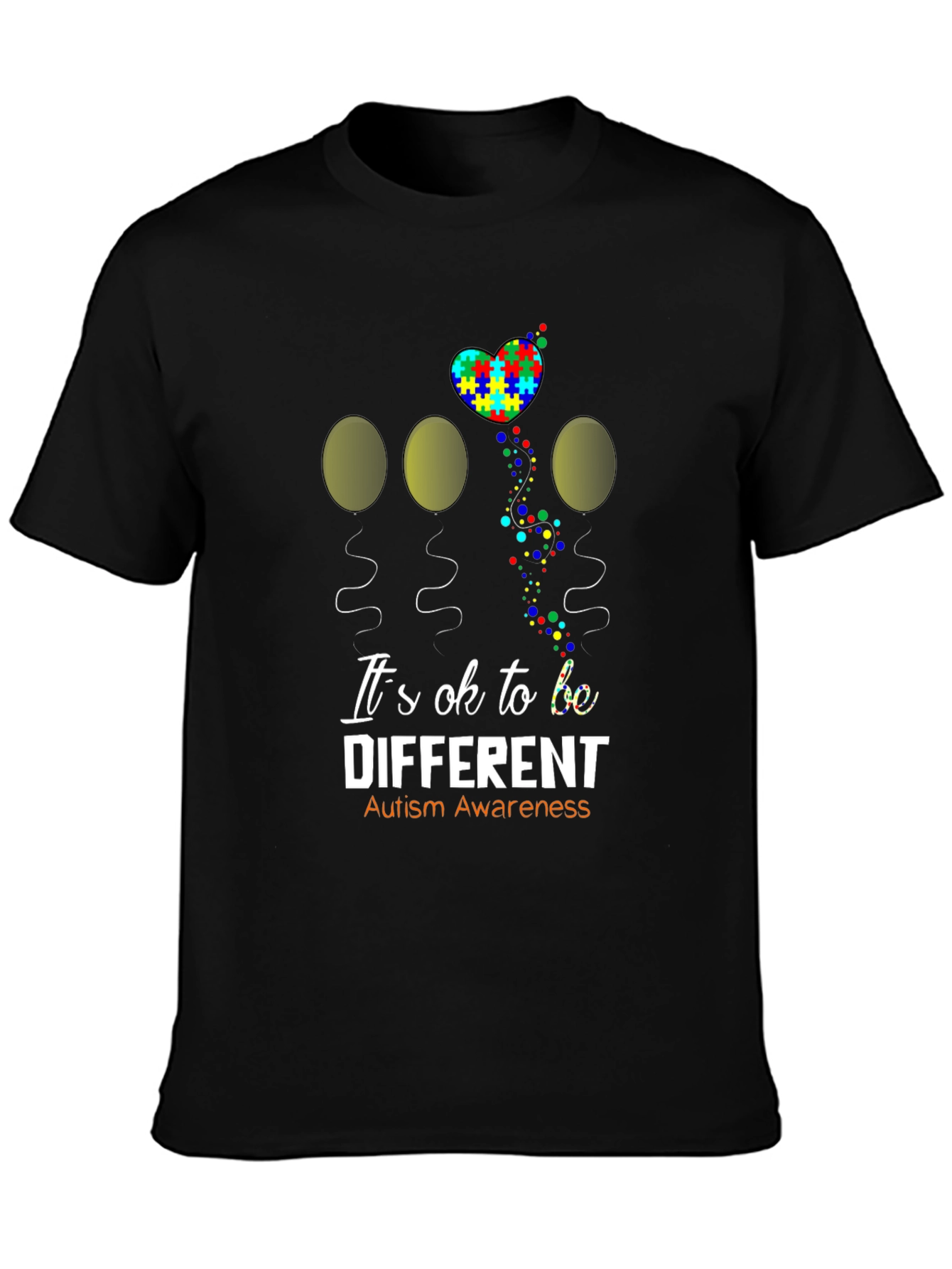 Autism Awareness Graphic T-Shirt - Its OK to be Different