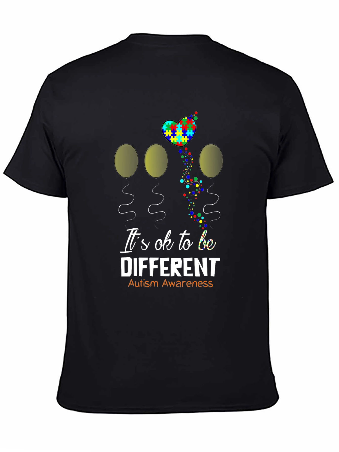 Autism Awareness Graphic T-Shirt - Its OK to be Different