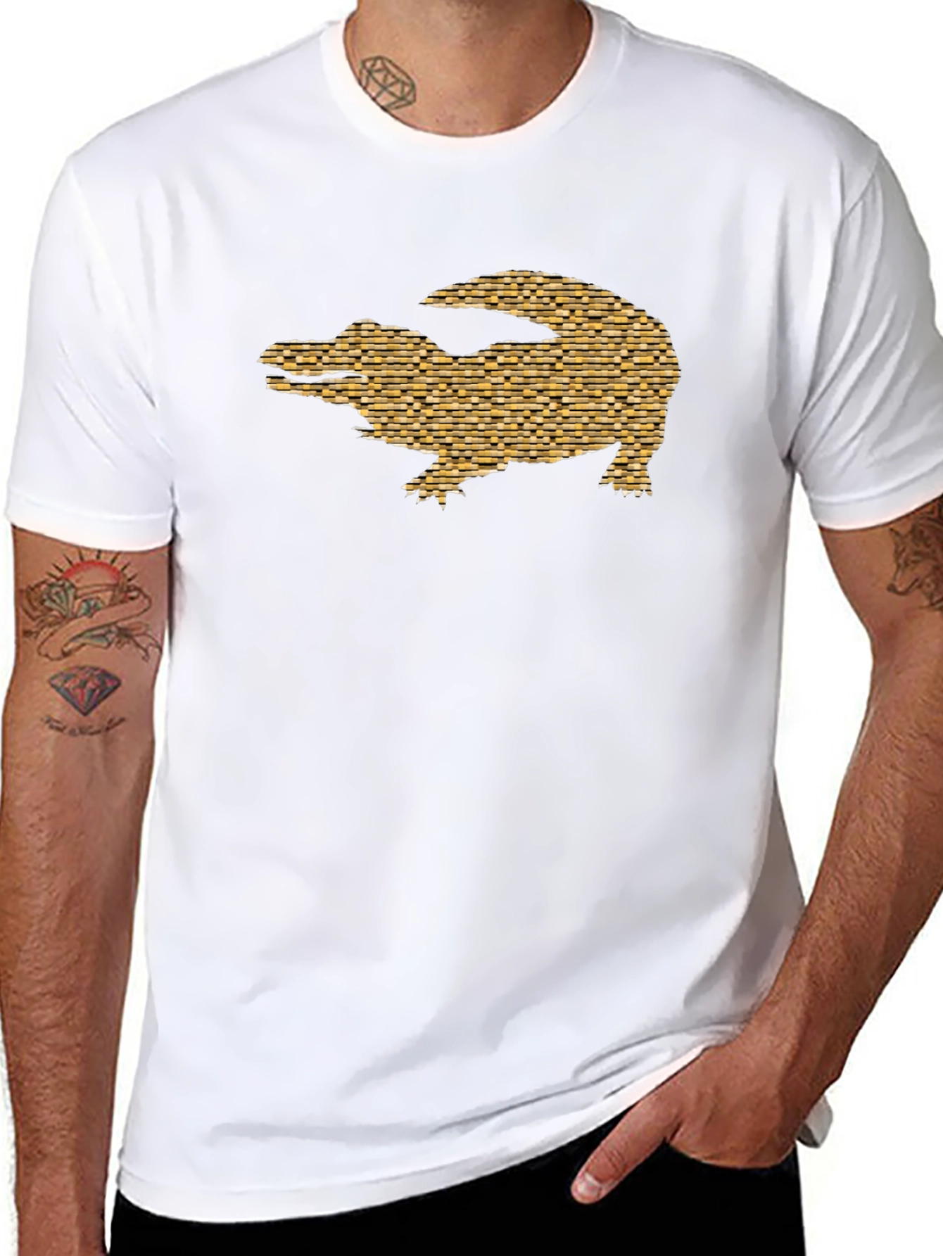 Alligator Brick Tee - Modern Graphic Print
