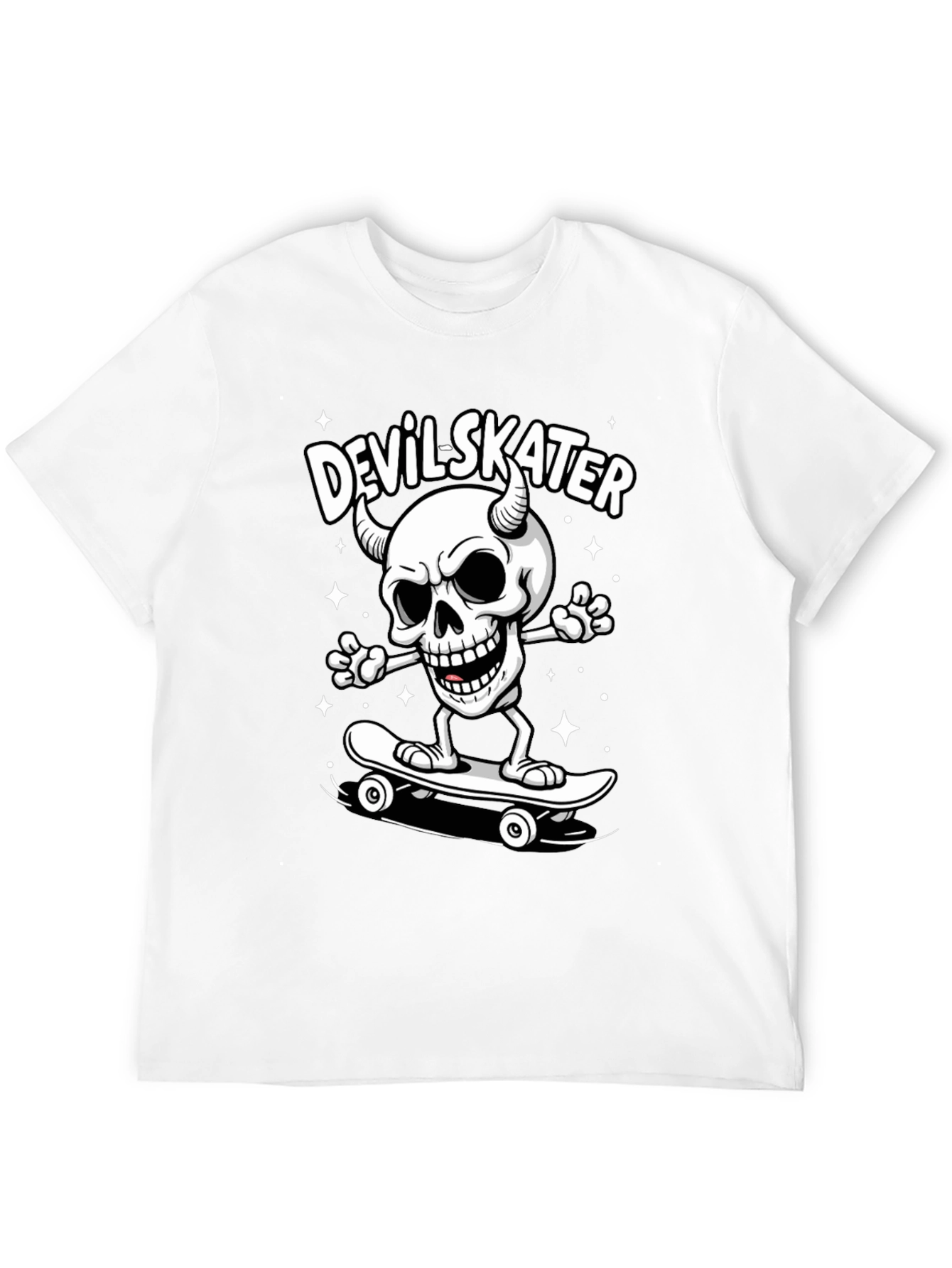 Devil Skater Graphic Tee - Black Cotton T-Shirt