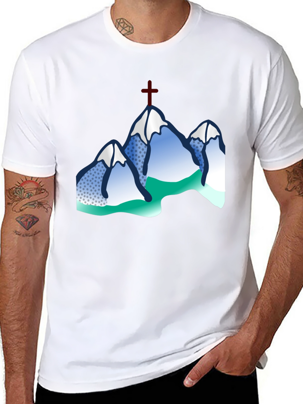 Mountain Cross Graphic Tee - Black