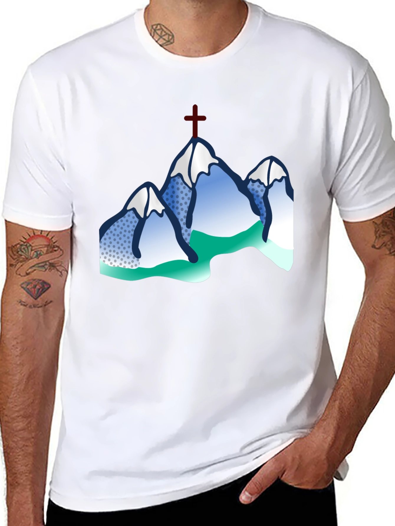 Mountain Cross Graphic Tee - Black