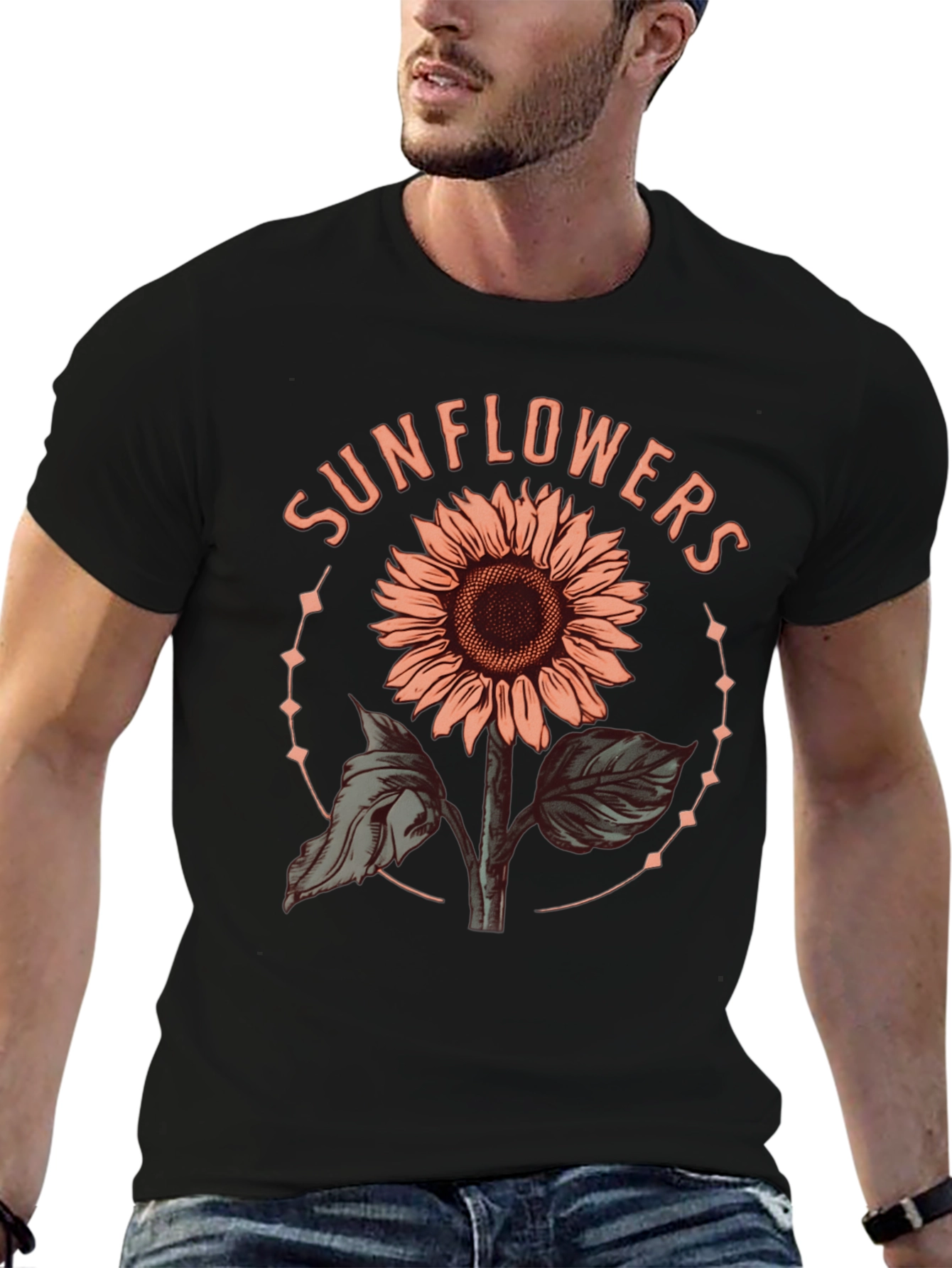 Sunflower Graphic Tee - Trendy Floral Design