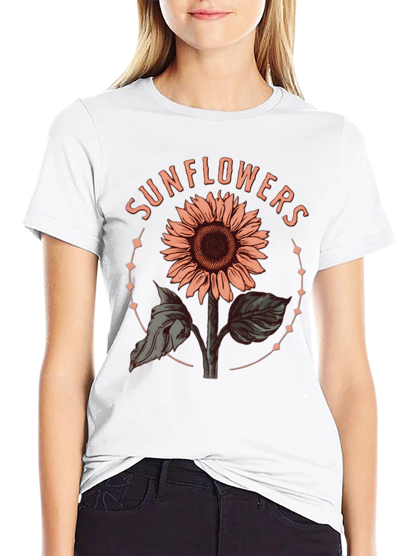 Sunflower Graphic Tee - Trendy Floral Design