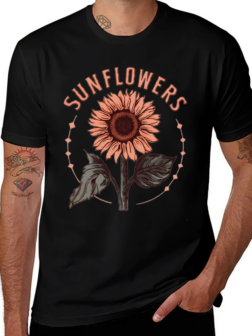 Sunflower Graphic Tee - Trendy Floral Design